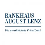 Logo von Bankhaus Lenz in Hell Blau mit Slogan "Die persönlichste Privatbank"

